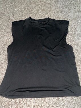 SHEIN Black Mock Neck Sleeveless Tank Top